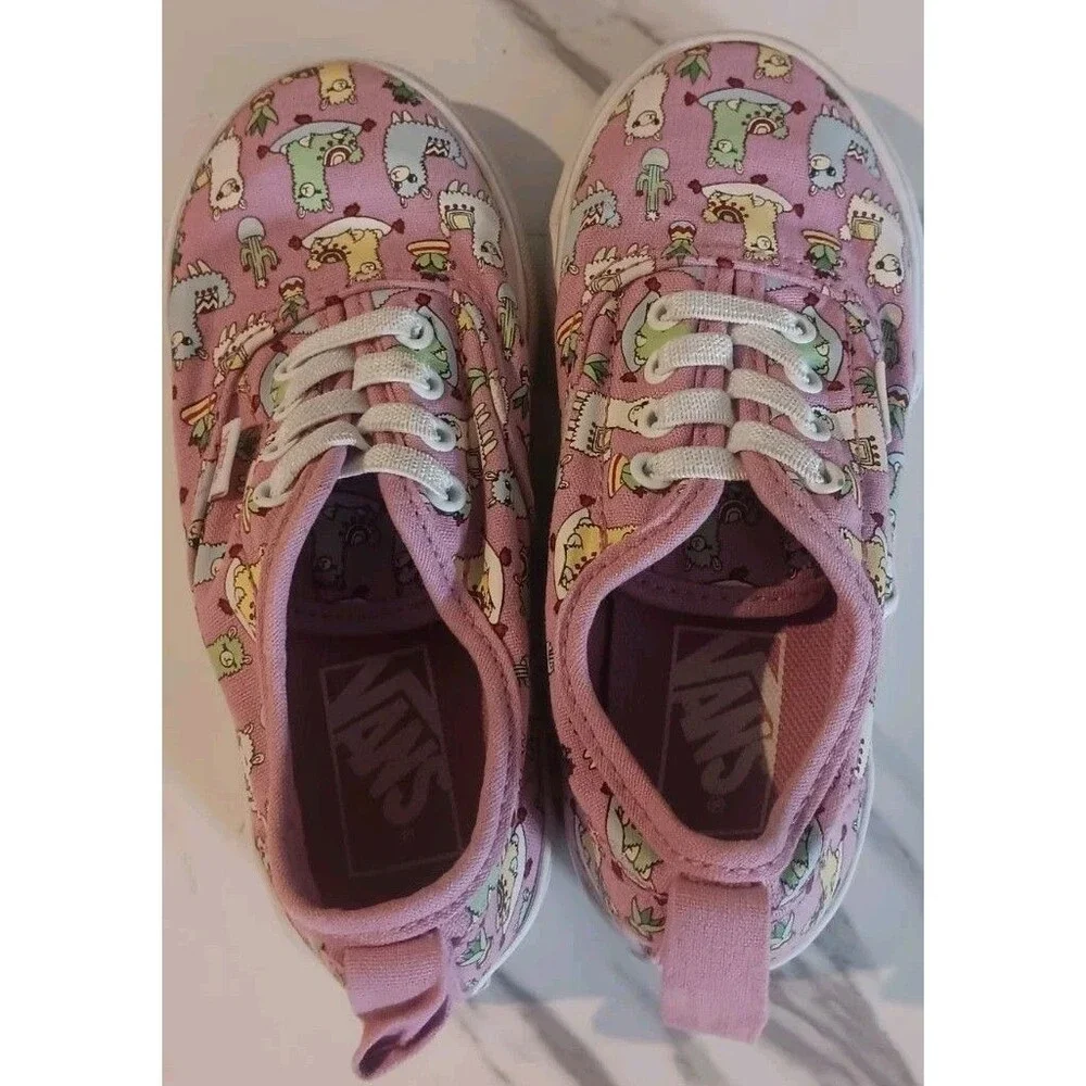Vans Off The Wall Shoes Purple Llama Skate Shoes Toddler Girls Size 9.5